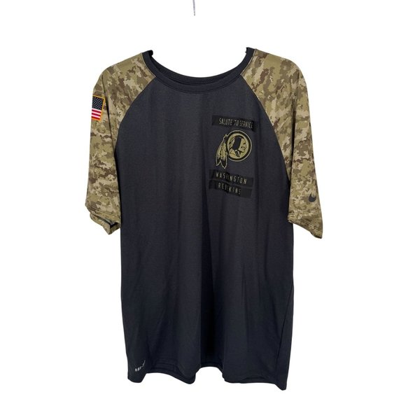 Nike‎ Dri-Fit NFL Washington Redskins Salute to Service Shirt Mens XL Gray Camo - Picture 1 of 10
